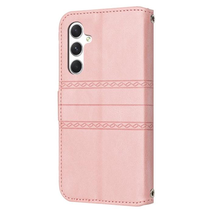 OEM - Plånboksfodral för Samsung Galaxy S26 Konstläder med handledsrem - Rosa