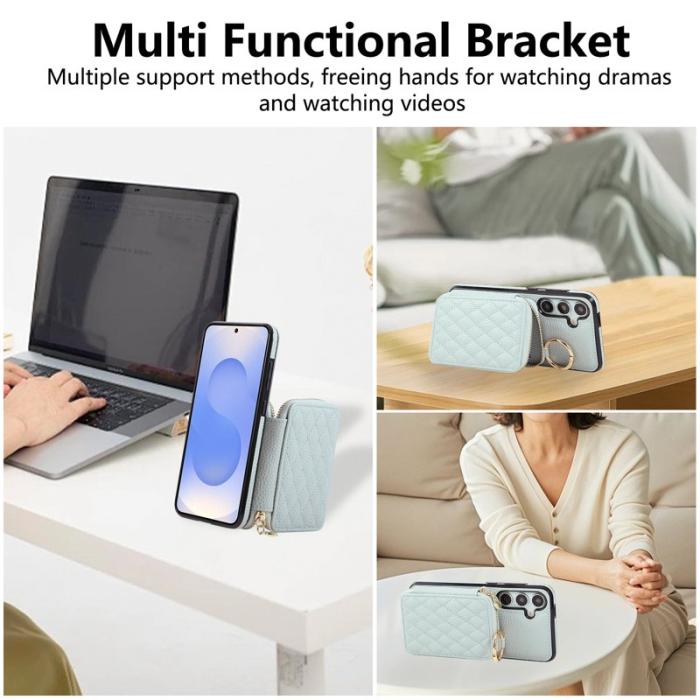 OEM - Mobilfodral för Samsung Galaxy S26 Konstläder med kortfack - Blå