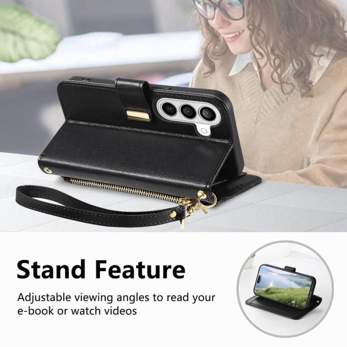 OEM - Mobilfodral för Samsung Galaxy S26 Konstläder med kortfack - Svart