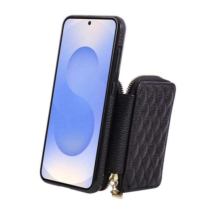 OEM - Mobilfodral för Samsung Galaxy S26 Konstläder med kortfack - Svart