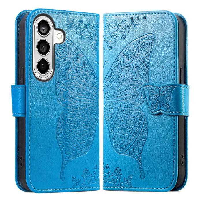 OEM - Plånboksfodral för Samsung Galaxy S26 Konstläder med rem - Blå