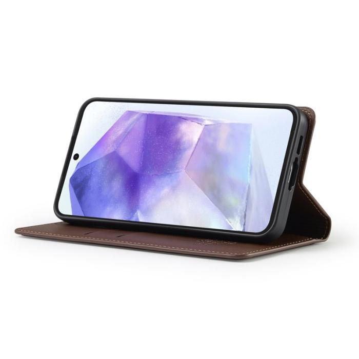 LC.imeeke - LC.IMEEKE Plånboksfodral för Samsung Galaxy S26 Konstläder Ställ - Brun