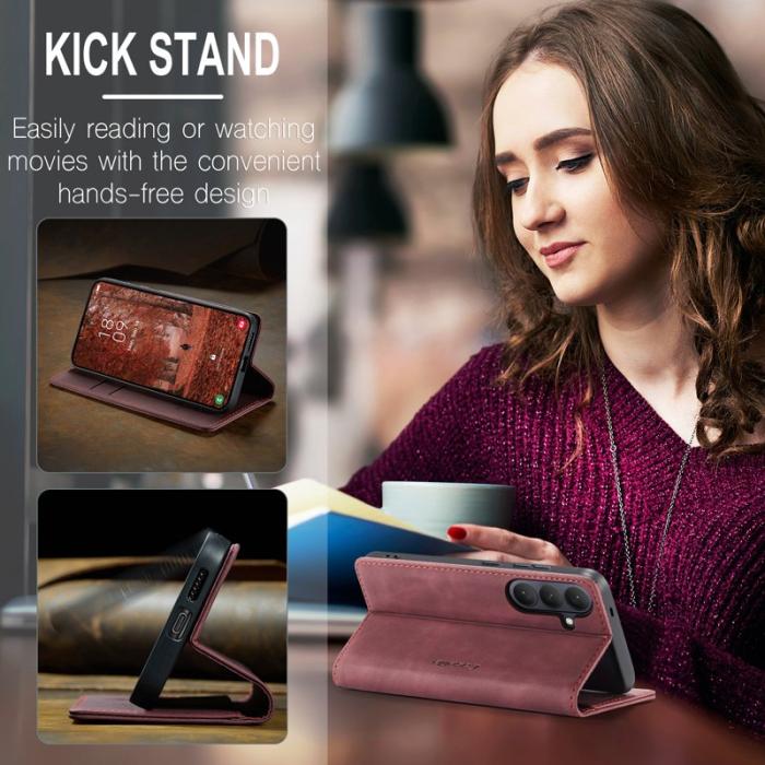 Caseme - CaseMe Plånboksfodral för Samsung Galaxy S26 Konstläder Ställ - Röd