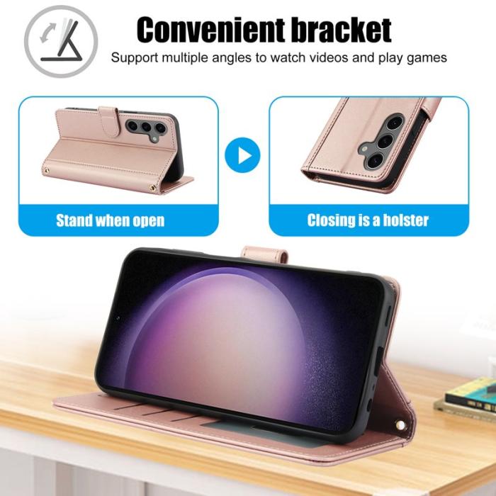 OEM - Plånboksfodral för Samsung Galaxy S26 Konstläder Ställ - Rosa