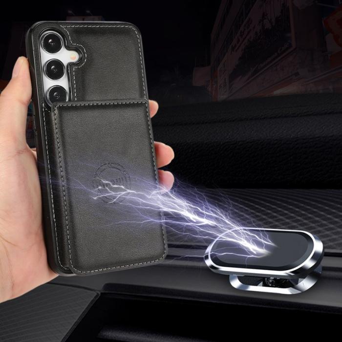 OEM - Mobilfodral för Samsung Galaxy S26 Kortfack Kickstand Konstläder - Svart