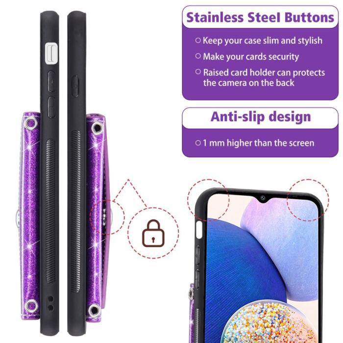 OEM - Mobilfodral för Samsung Galaxy S26 Kortfack Kickstand Konstläder + TPU - Lila