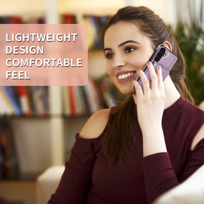 OEM - Mobilfodral för Samsung Galaxy S26 Kortfack Kickstand Konstläder + TPU - Lila