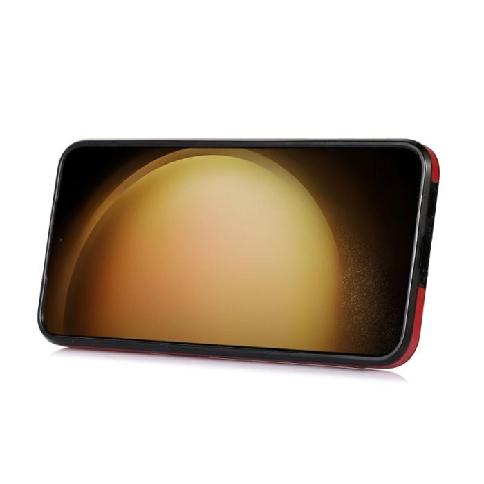 OEM - Mobilfodral för Samsung Galaxy S26 Kortfack Kickstand Konstläder + TPU - Röd