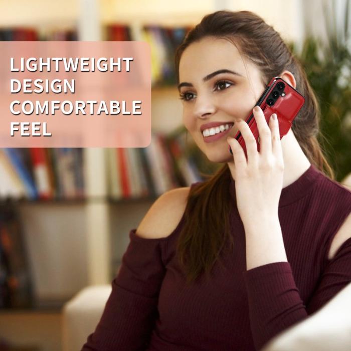 OEM - Mobilfodral för Samsung Galaxy S26 Kortfack Kickstand Konstläder + TPU - Röd