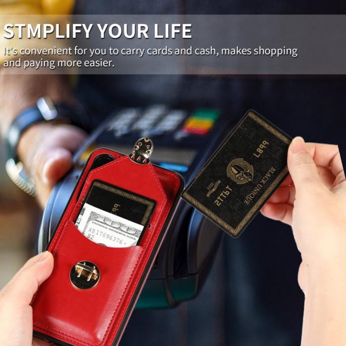 OEM - Mobilfodral för Samsung Galaxy S26 Kortfack Kickstand Konstläder + TPU - Röd