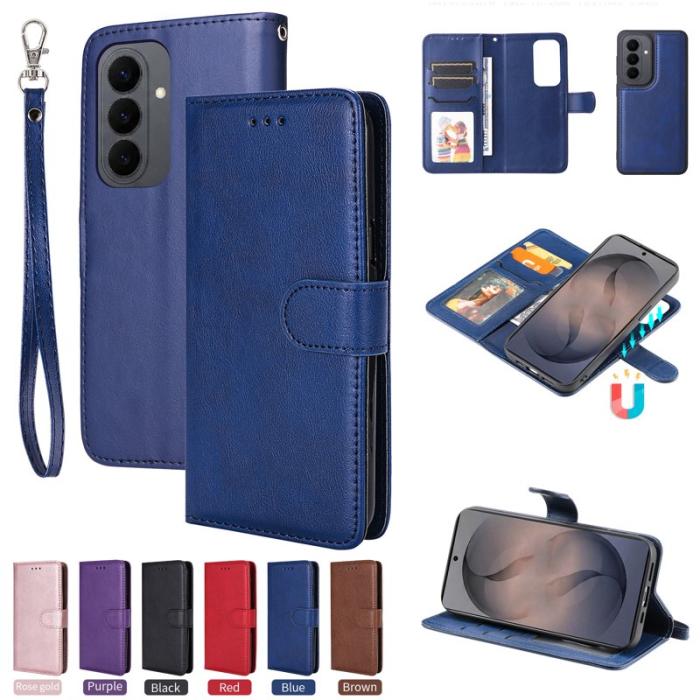 OEM - Plånboksfodral för Samsung Galaxy S26 Magnetiskt Konstläder - Blå