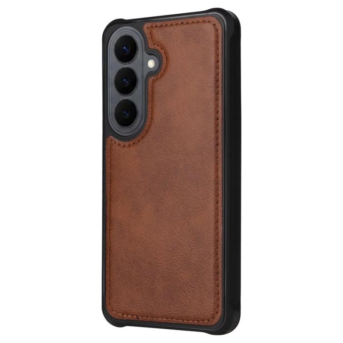 OEM - Plånboksfodral för Samsung Galaxy S26 Magnetiskt Konstläder - Brun