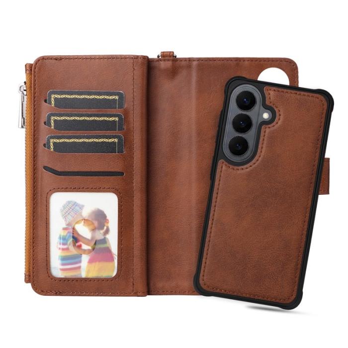 OEM - Plånboksfodral för Samsung Galaxy S26 Magnetiskt Konstläder - Brun