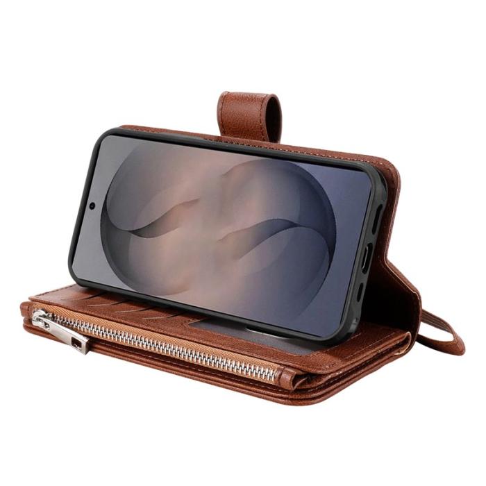 OEM - Plånboksfodral för Samsung Galaxy S26 Magnetiskt Konstläder - Brun