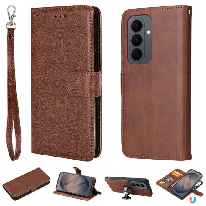 OEM - Plånboksfodral för Samsung Galaxy S26 Magnetiskt Konstläder - Brun