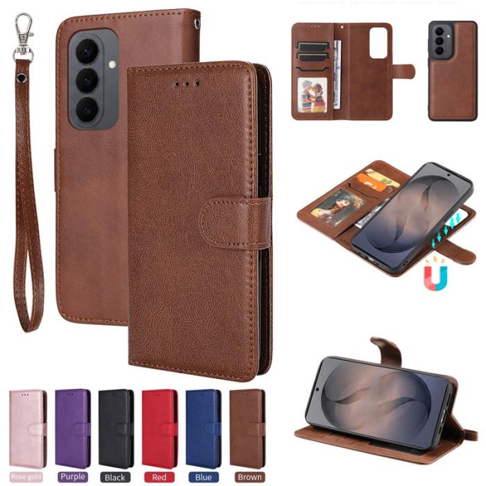 OEM - Plånboksfodral för Samsung Galaxy S26 Magnetiskt Konstläder - Brun