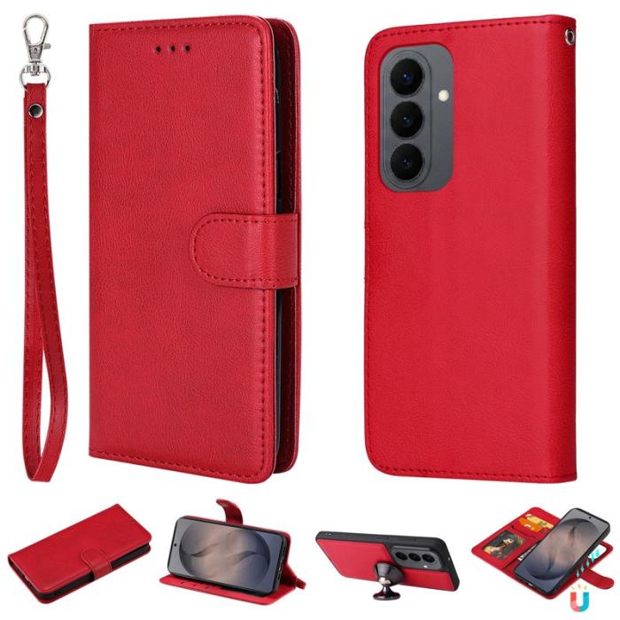 OEM - Plånboksfodral för Samsung Galaxy S26 Magnetiskt Konstläder - Röd