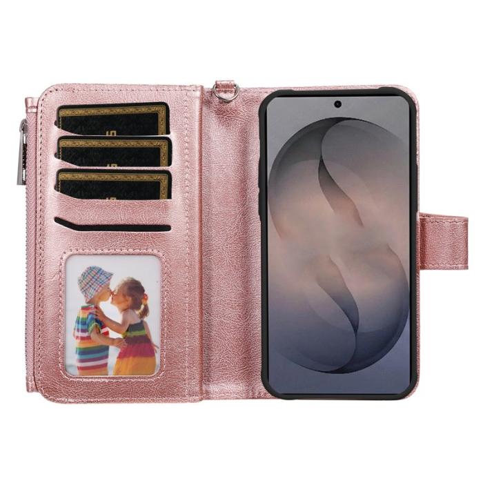 OEM - Plånboksfodral för Samsung Galaxy S26 Magnetiskt Konstläder - Roséguld