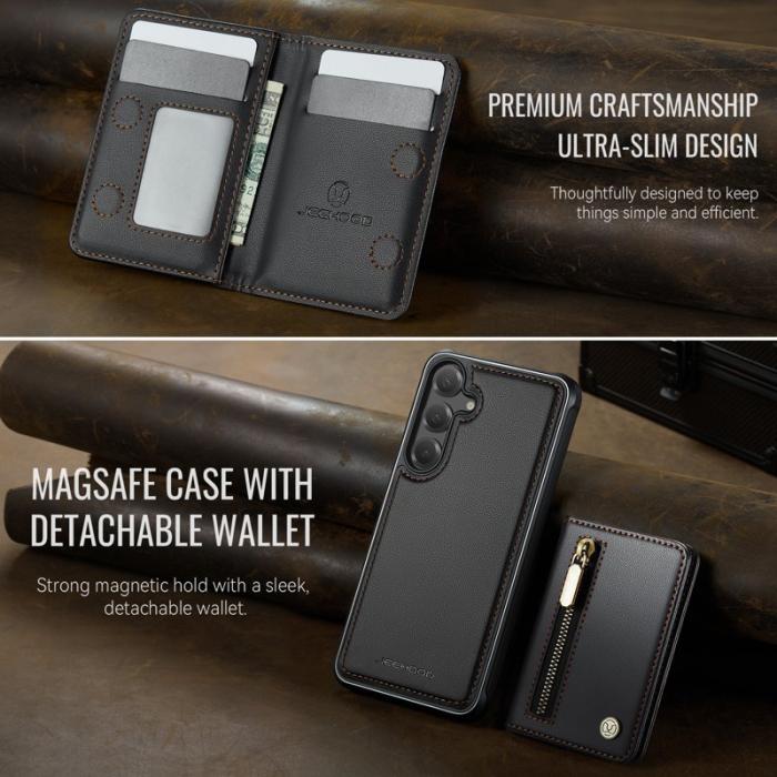 JEEHOOD - JEEHOOD Plånboksfodral för Samsung Galaxy S26 Magnetiskt Konstläder - Svart