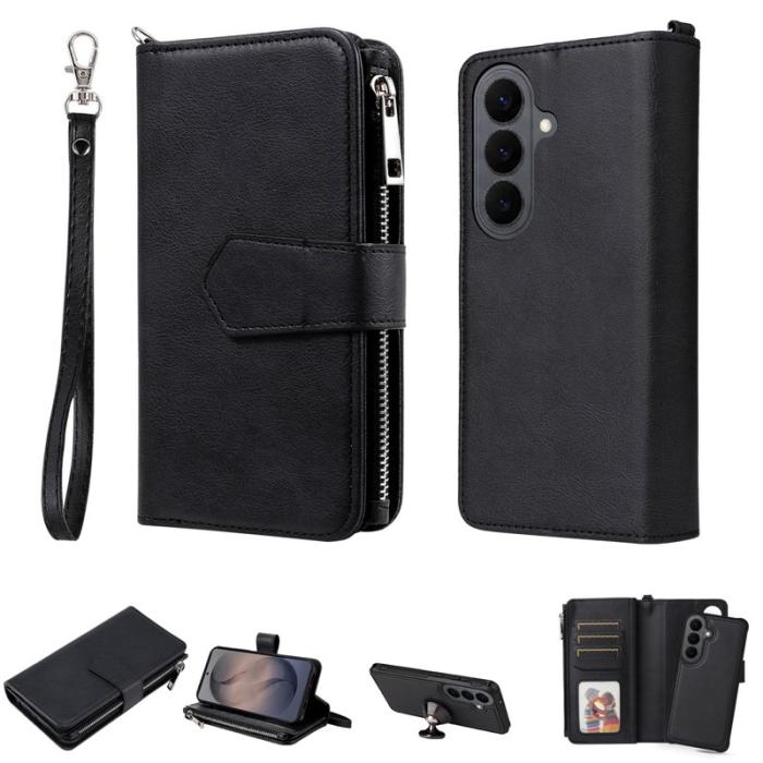 OEM - Plånboksfodral för Samsung Galaxy S26 Magnetiskt Konstläder - Svart