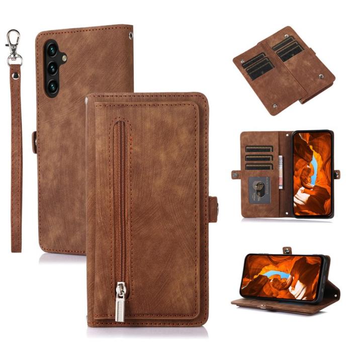 OEM - Mobilfodral för Samsung Galaxy S26 Plus 9 Kortfack Konstläder - Brun