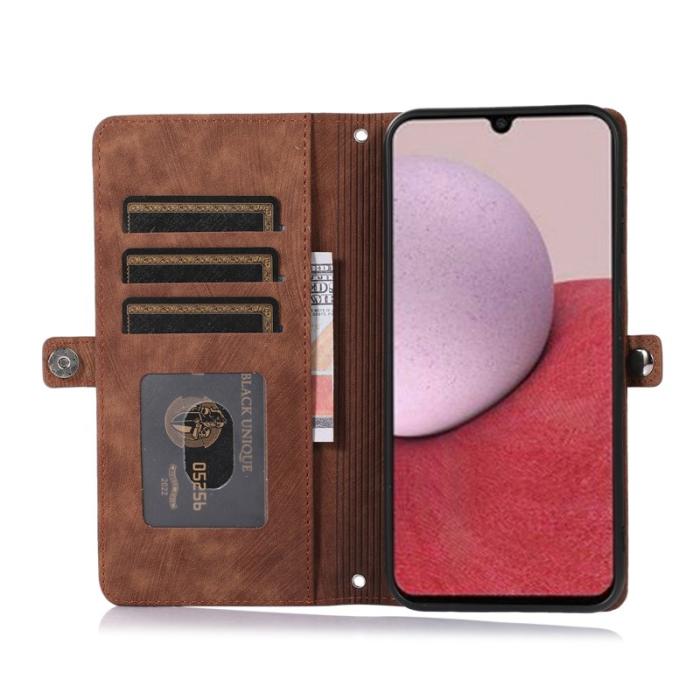 OEM - Mobilfodral för Samsung Galaxy S26 Plus 9 Kortfack Konstläder - Brun