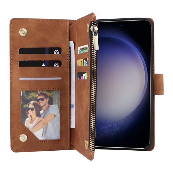 OEM - Plånboksfodral för Samsung Galaxy S26 Plus Konstläder Flera kortfack - Brun