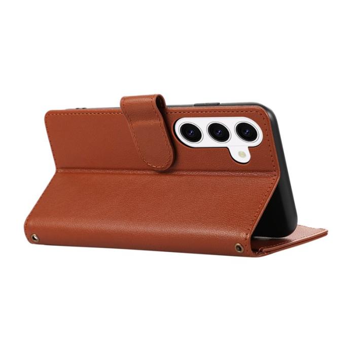 OEM - Mobilfodral för Samsung Galaxy S26 Plus Konstläder Flera kortfack - Brun