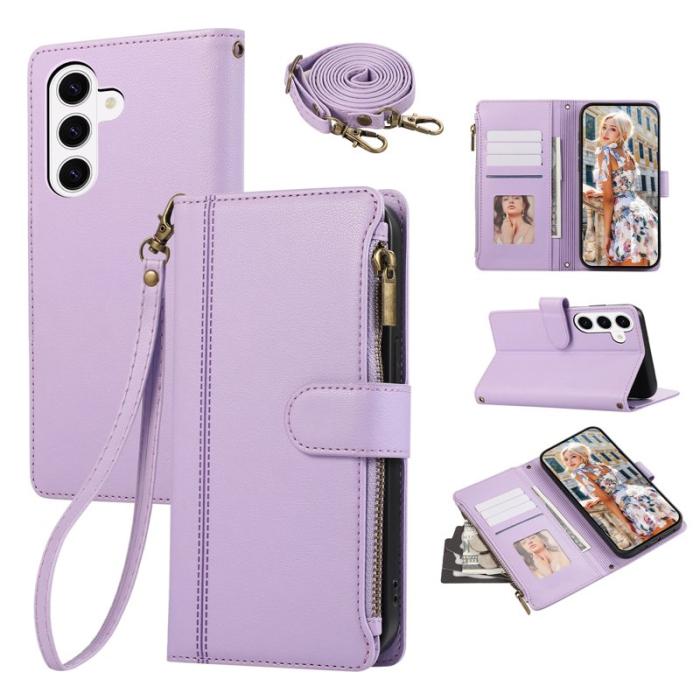 OEM - Mobilfodral för Samsung Galaxy S26 Plus Konstläder Flera kortfack - Lila