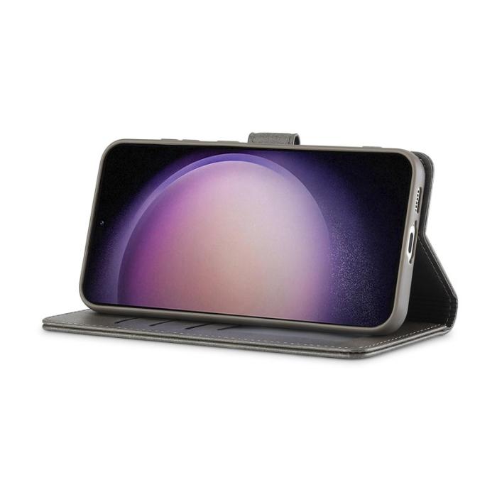 LC.imeeke - LC.IMEEKE Plånboksfodral för Samsung Galaxy S26 Plus Konstläder - Grå