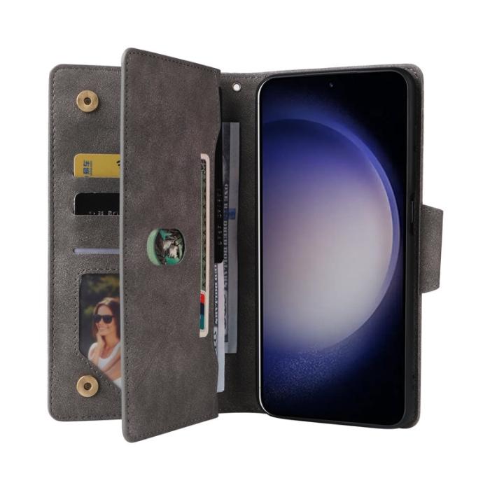 OEM - Plånboksfodral för Samsung Galaxy S26 Plus Konstläder - Grå