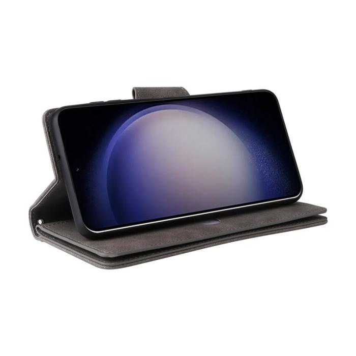 OEM - Plånboksfodral för Samsung Galaxy S26 Plus Konstläder - Grå