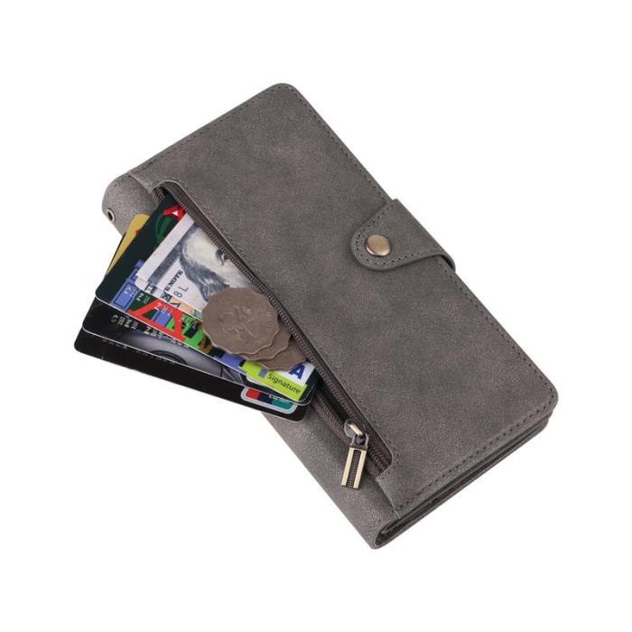 OEM - Plånboksfodral för Samsung Galaxy S26 Plus Konstläder - Grå