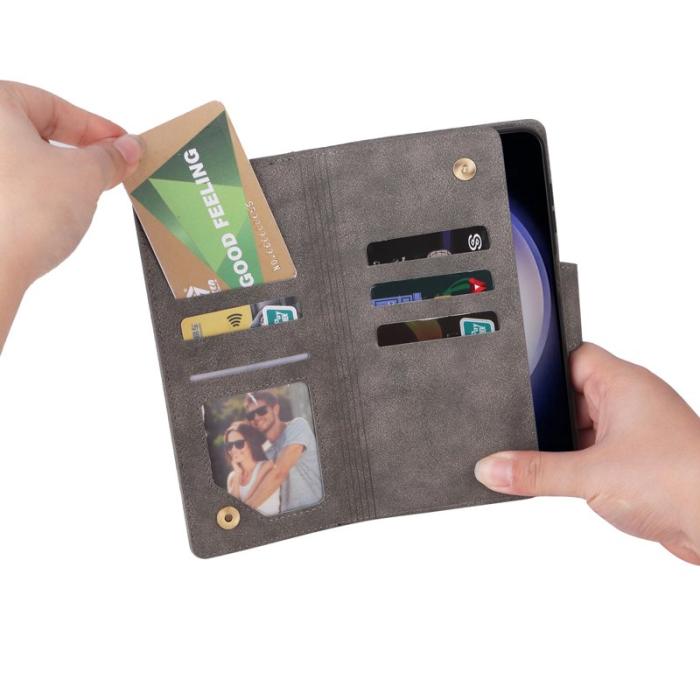 OEM - Plånboksfodral för Samsung Galaxy S26 Plus Konstläder - Grå