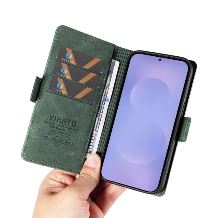 YIKATU - YIKATU Plånboksfodral för Samsung Galaxy S26 Plus Konstläder - Grön