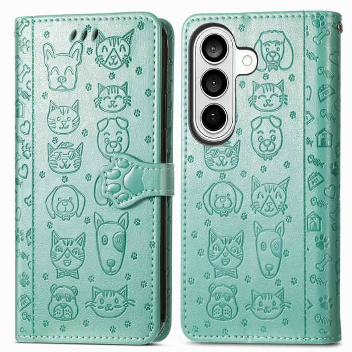 OEM - Plånboksfodral för Samsung Galaxy S26 Plus Konstläder - Grön