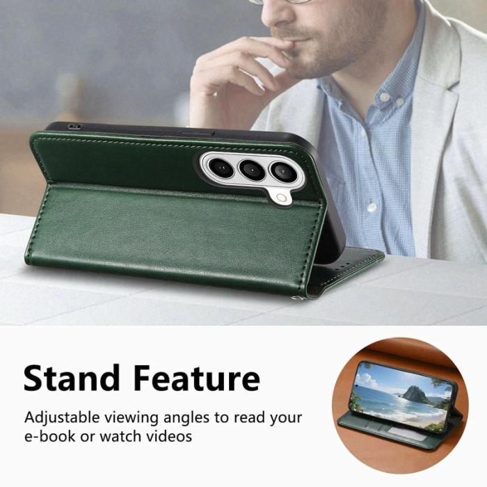 OEM - Plånboksfodral för Samsung Galaxy S26 Plus Konstläder - Grön