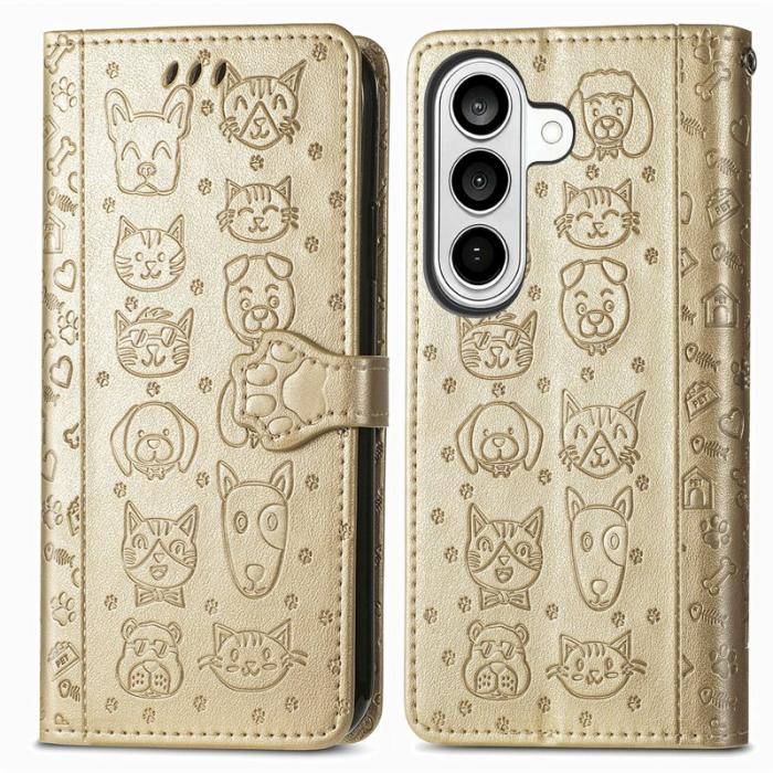 OEM - Plånboksfodral för Samsung Galaxy S26 Plus Konstläder - Guld