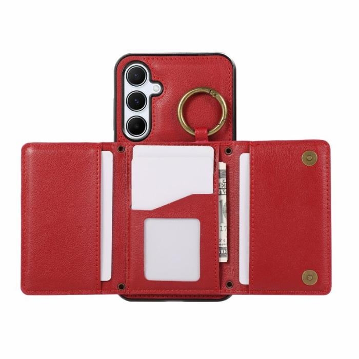 OEM - Plånboksfodral för Samsung Galaxy S26 Plus Konstläder Kickstand - Röd