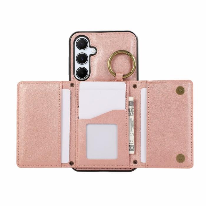 OEM - Plånboksfodral för Samsung Galaxy S26 Plus Konstläder Kickstand - Rosa