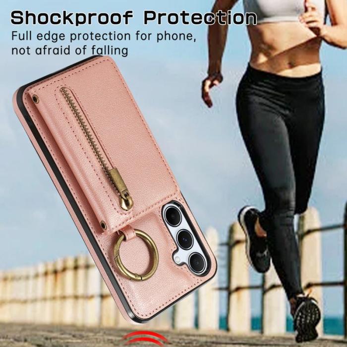 OEM - Plånboksfodral för Samsung Galaxy S26 Plus Konstläder Kickstand - Rosa