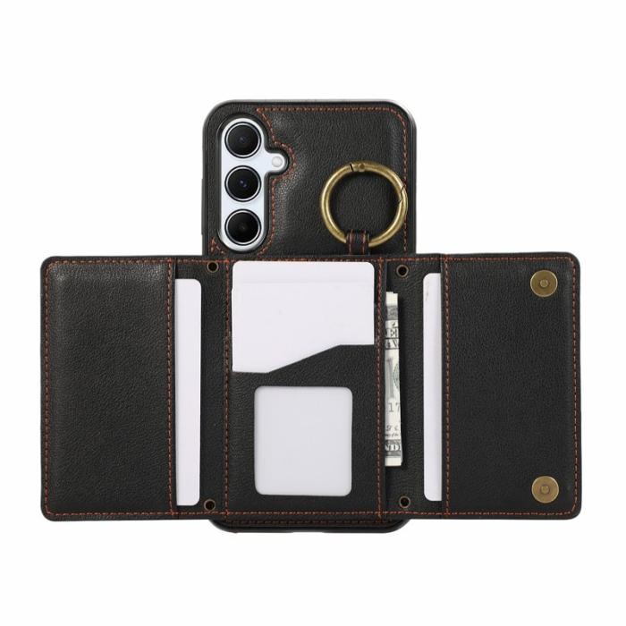 OEM - Plånboksfodral för Samsung Galaxy S26 Plus Konstläder Kickstand - Svart