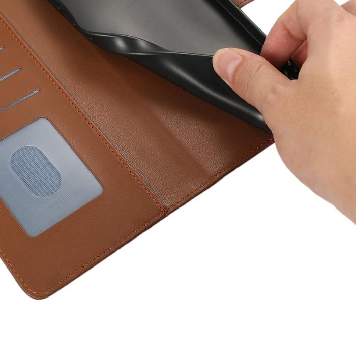 OEM - Mobilfodral för Samsung Galaxy S26 Plus Konstläder med handledsrem - Brun