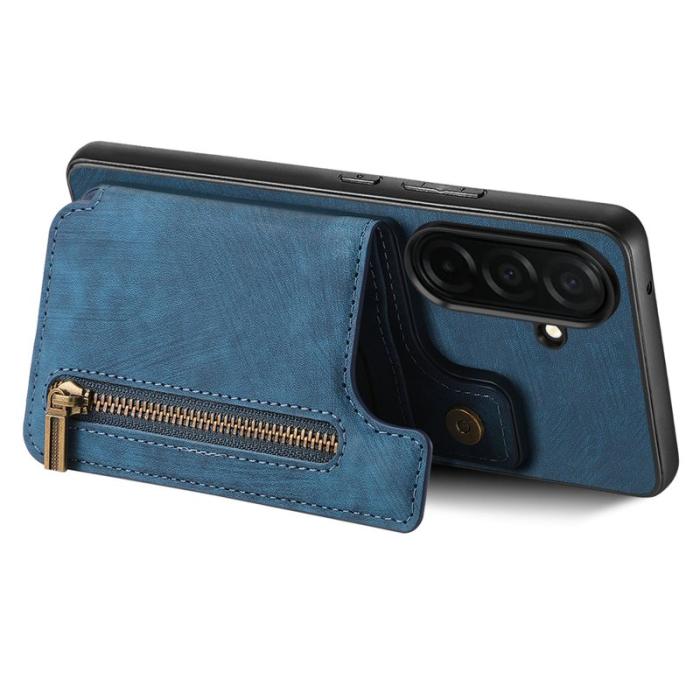 OEM - Mobilfodral för Samsung Galaxy S26 Plus Konstläder med kortfack - Blå