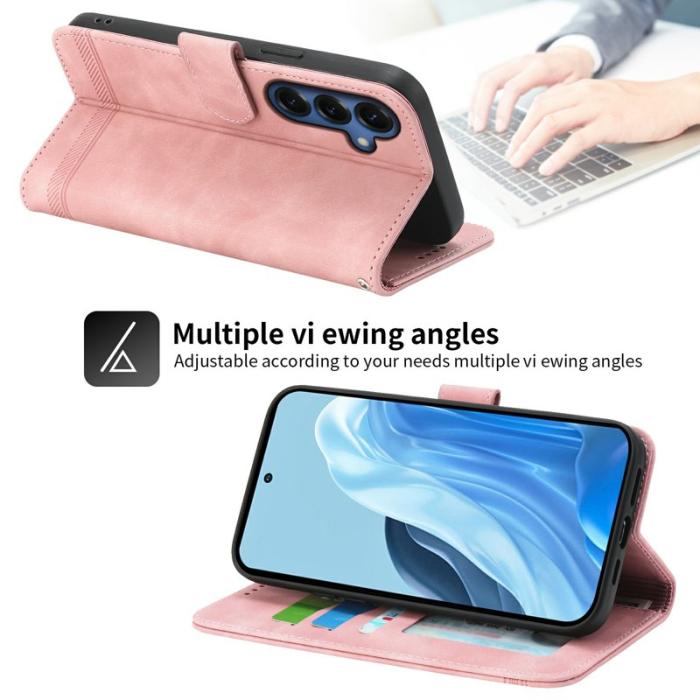 DIERFENG - DIERFENG Plånboksfodral för Samsung Galaxy S26 Plus Konstläder med rem - Rosa