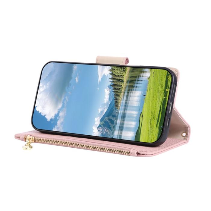 OEM - Plånboksfodral för Samsung Galaxy S26 Plus Konstläder med rem - Rosa