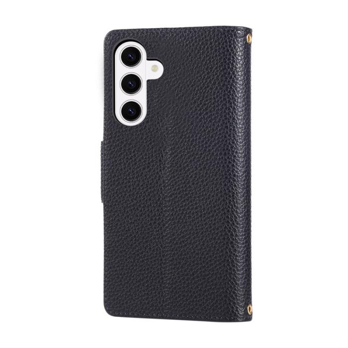 OEM - Plånboksfodral för Samsung Galaxy S26 Plus Konstläder med rem - Svart