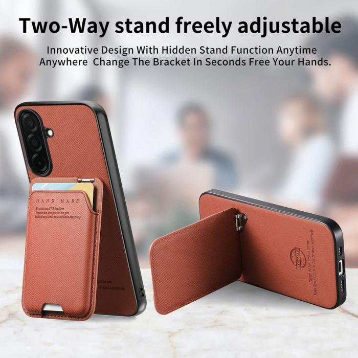 OEM - Mobilfodral för Samsung Galaxy S26 Plus Konstläder + PC + TPU - Brun