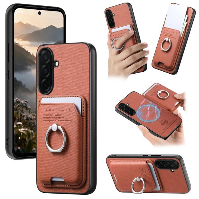 OEM - Mobilfodral för Samsung Galaxy S26 Plus Konstläder + PC + TPU - Brun