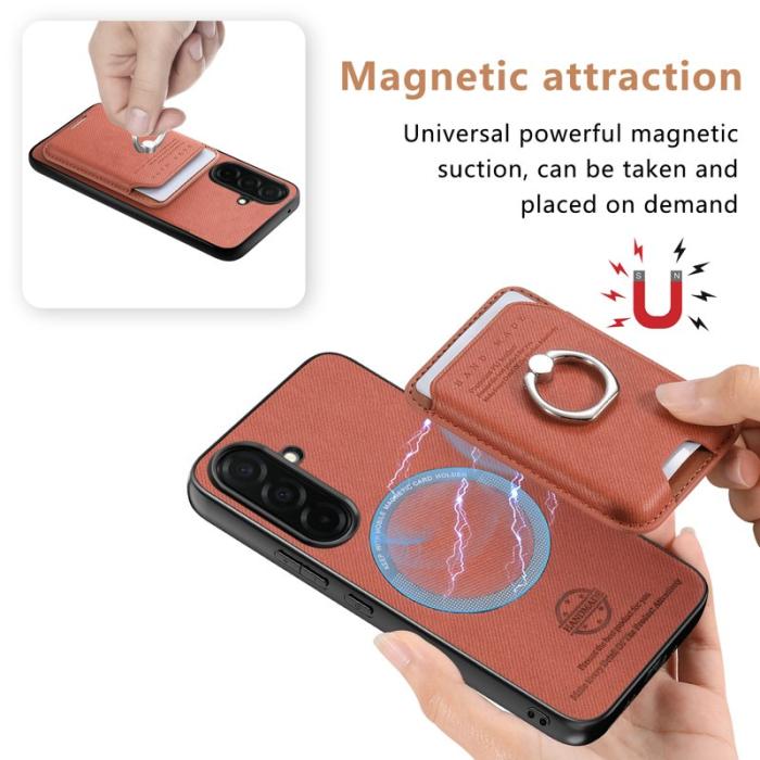 OEM - Mobilfodral för Samsung Galaxy S26 Plus Konstläder + PC + TPU - Brun